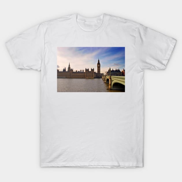 Big Ben Queen Elizabeth Tower Westminster Bridge T-Shirt by AndyEvansPhotos